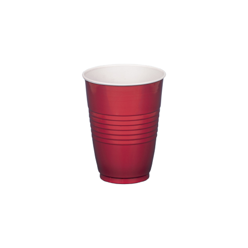 Vaso plástico 12oz Rojo  (480 unidades)